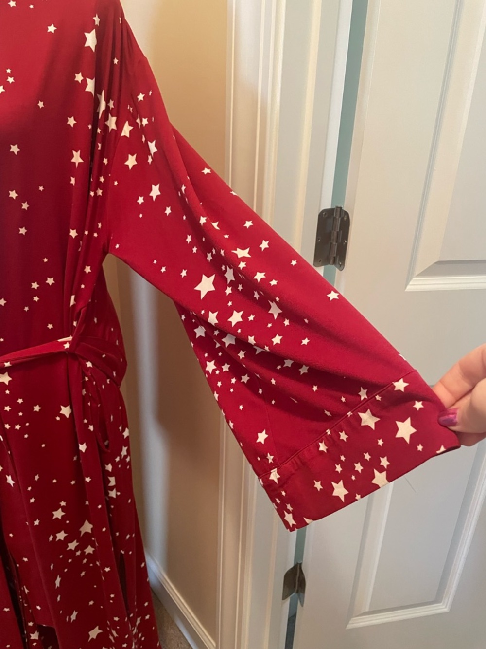 Mason Grey Red Star-Print Robe - Picture 2 of 6